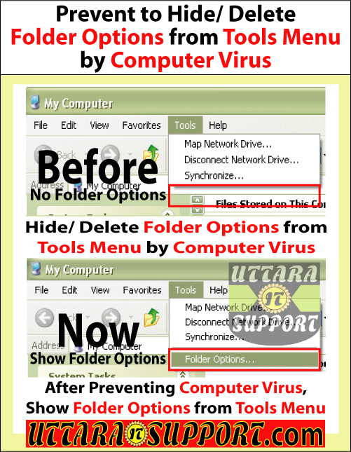 prevent   to hide or delete folder options from tools menu by computer virus, folder option, folder options, hide folder options, delete folder options, prevent to hide folder   options, prevent to delete folder options, remove folder option, remove folder options, folder options tools menu, tools menu folder options, control panel folder   options, folder options control panel