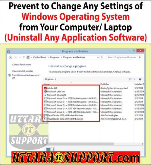 prevent to uninstall any application software from your computer or laptop, uninstall software, uninstall application software, uninstall any software, uninstall any application  software, prevent to uninstall software, prevent to uninstall any software, prevent to uninstall application software, prevent to uninstall any application software, program features, add or remove programs, control panel
